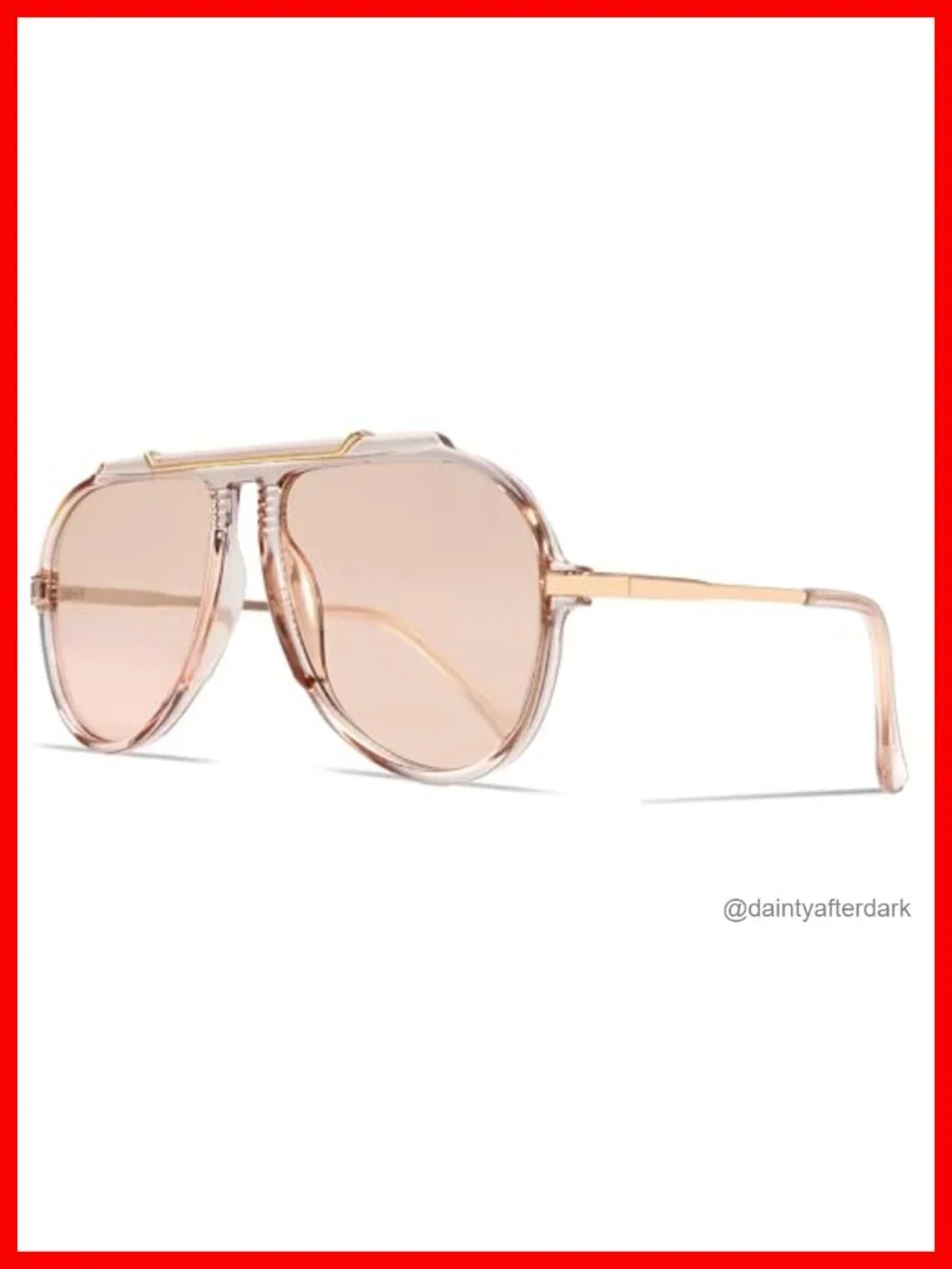 Oversized Aviator Sunglasses Gold Metal Retro 70s Tangle-Free UV Protection